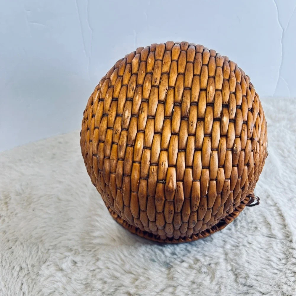 Wicker Basket with Handles Cottagecore Farmhouse Decor Small Storage Basket‎